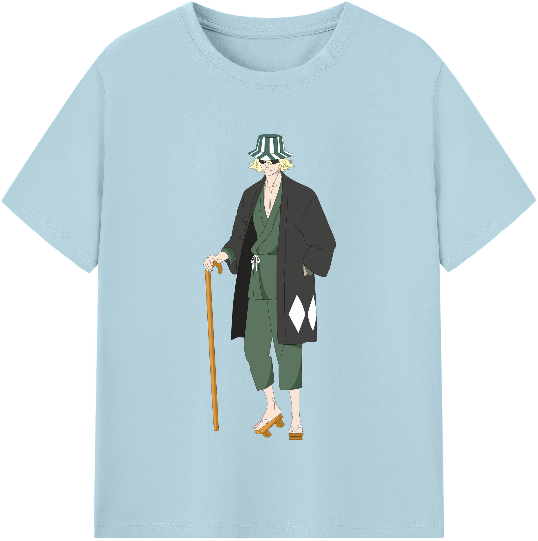 （画像用） "ブリーチ 浦原 喜助（うらはら きすけ） BLEACH Urahara Kisuke " 綿100％半袖Tシャツ（フロントプリント）